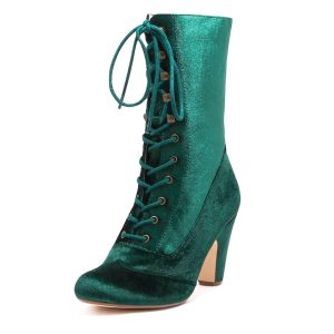 Claire Velvet Victorian Booties